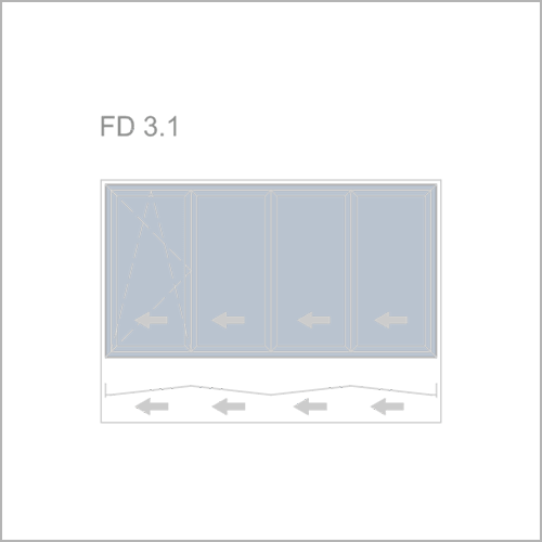 Складные двери Шуко FD 3.1