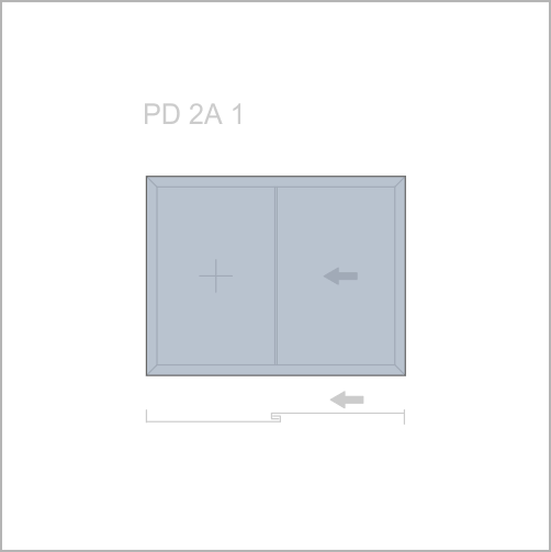 Раздвижные двери ПАНОРАМА ДИЗАЙН - схема PD 2A 1