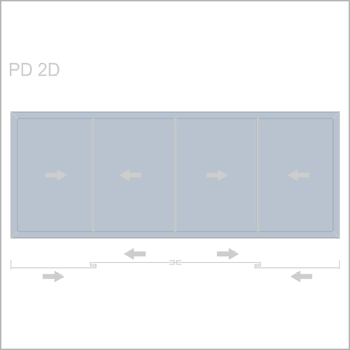 Раздвижные двери ПАНОРАМА ДИЗАЙН - схема PD 2В
