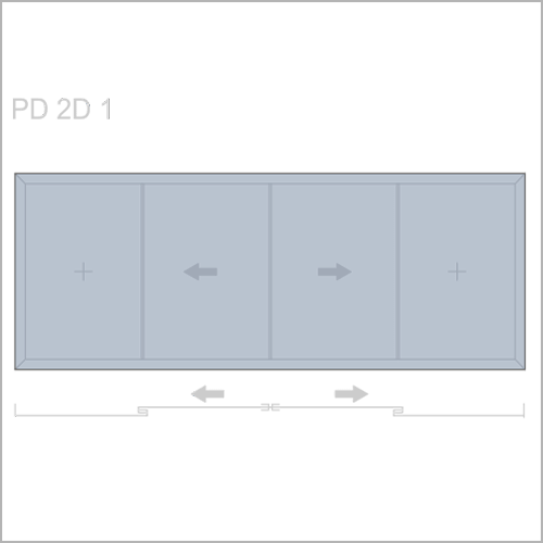 Раздвижные двери ПАНОРАМА ДИЗАЙН - схема PD 2В 1
